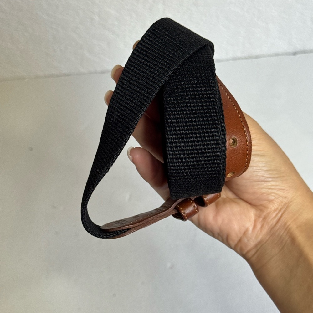 Coach Linen/Leather Black/Brown Belt Size 32/80 - Picture 3 of 8
